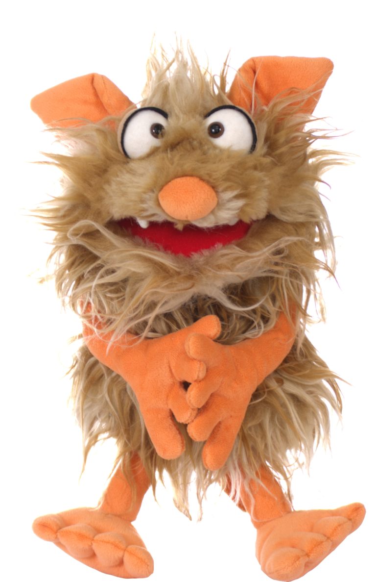 Flausi, monstrulețul bun la toate - Marionetă - Păpuşă de mână, 35cm - Living Puppets by Didactopia 3