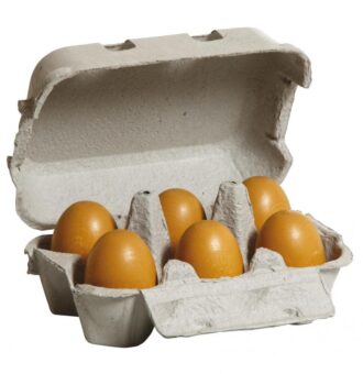 Carton cu 6 ouă maro - Set alimente lemn de jucărie pentru copii - Erzi Germania 2