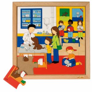 La veterinar - Colecția - Sănătate - Puzzle educativ din lemn - Educo by Didactopia