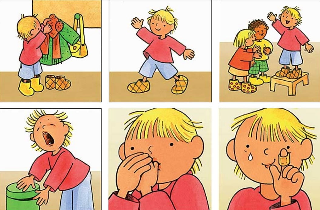 Pepi la gradinita - Pepi im Kindergarten - cartonase ilustrate comportament si limbaj - original Schubi Westermann - Didactopia
