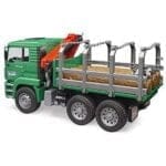 BRUDER - CAMION LEMNE MAN TGA CU MACARA DE INCARCARE SI 3 BUSTENI-Vehicule Originale Bruder-BR02769