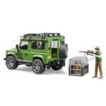 BRUDER - MASINA DE TEREN LAND ROVER DEFENDER CU PADURAR SI CAINE-Vehicule Originale Bruder-BR02587