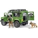 BRUDER - MASINA DE TEREN LAND ROVER DEFENDER CU PADURAR SI CAINE-Vehicule Originale Bruder-BR02587