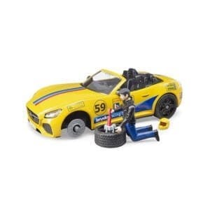 BRUDER - MASINA DE TEREN RAM 2500 SI MASINA DE CURSE ROADSTER-Vehicule Originale Bruder-BR02504