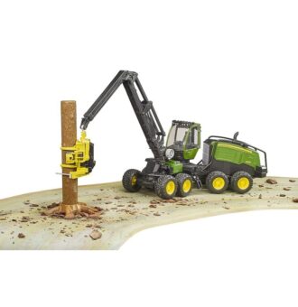 BRUDER - TRACTOR FORESTIER JOHN DEERE 1270G CU UN BUSTEAN-Vehicule Originale Bruder-BR02135