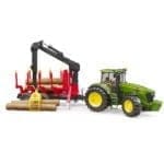 Tractor John Deere 7930 Cu Remorca Forestiera Si 4 Busteni - Original Bruder® 03054 - imagine 6