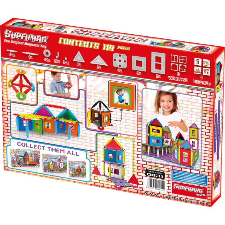 SUPERMAG MY HOUSES - SET CONSTRUCTIE 119 PIESE - Supermag - Constructii magnetice - prin Didactopia by Evertoys