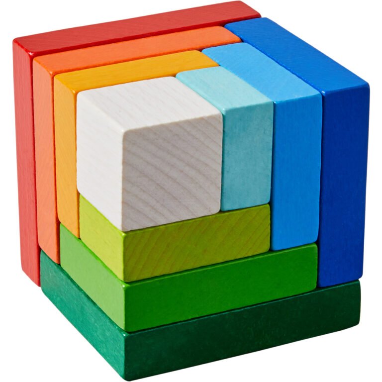 Cubul 3D multicolor - Joc de plasare - Haba prin Didactopia 2