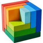 Cubul 3D multicolor - Joc de plasare - Haba prin Didactopia 3