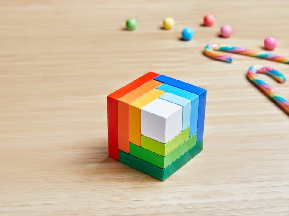 Cubul 3D multicolor - Joc de plasare - Haba prin Didactopia 8