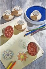 Stampile mari mandala - Set de 6 stampile - Materiale creative - Haba prin Didactopia