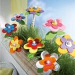 Flori colorate - Decoraţiuni din fetru - Fălţuire, înşirare - Set creativ copii - Bricolaj - Haba prin Didactopia 1