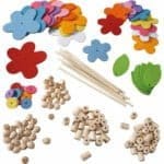 Flori colorate - Decoraţiuni din fetru - Fălţuire, înşirare - Set creativ copii - Bricolaj - Haba prin Didactopia 2