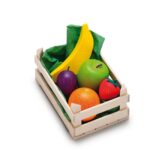 Lădiță mică cu fructe asortate - Set alimente lemn de jucărie pentru copii - Erzi Germania 2
