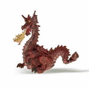 PAPO FIGURINA DRAGON ROSU CU FLACARA-Personaje de basm-original-papo