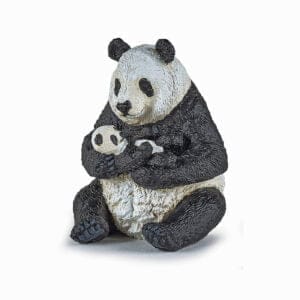 PAPO FIGURINA URS PANDA SEZAND CU PUI IN BRATE-Animale salbatice-original-papo