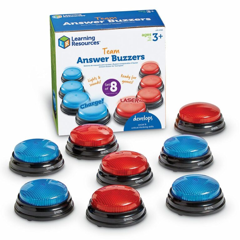Sonerii - Buzzer - Pentru răspunsuri în echipă - set 8 buc. 2 culori - Learning Resources prin Didactopia 1