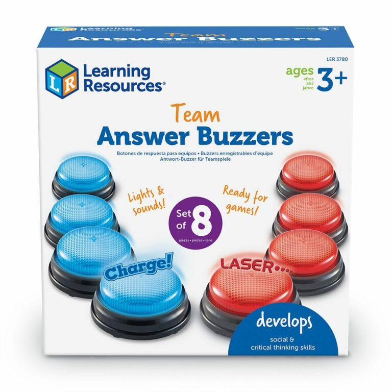 Sonerii - Buzzer - Pentru răspunsuri în echipă - set 8 buc. 2 culori - Learning Resources prin Didactopia 6