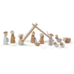 Iesle din lemn - Weihnachtskrippe - Scenă Crăciun, figurine lemn - imagine 3