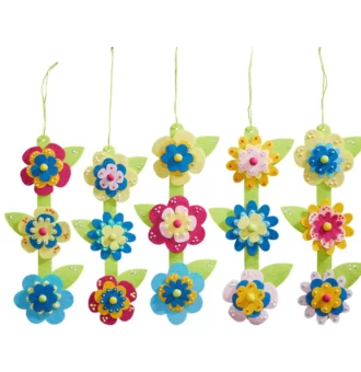 Ghirlande de flori - Set creativ copii - Bricolaj - 5 Ghirlande din fetru