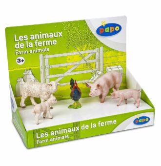 PAPO FIGURINA SET 5 ANIMALE DE LA FERMA-Prietenii de la ferma-original PAPO prin Didactopia by Evertoys