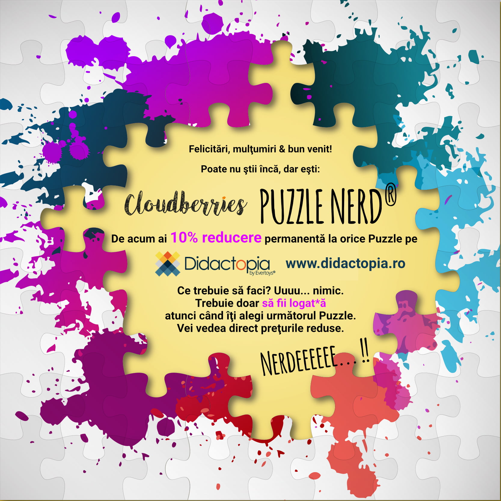 Cumpara orice puzzle Cloudberries si esti automat: Puzzle Nerd !