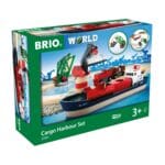 Brio - Set Port Cu Nava De Marfa-Trenulet Lemn original BRIO-BRIO33061
