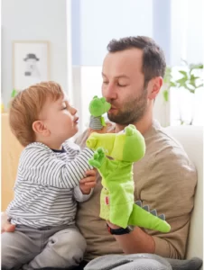 Marioneta de mana - Crocodil cu bebe - teatru papusi - Haba Germania