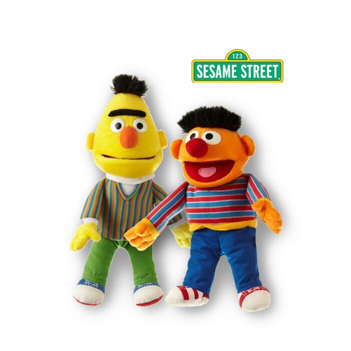 Bert si Ernie - Sesame Street Muppets - 37 cm - Papusa Marioneta de mana - original Living Puppets - Sesamstrasse