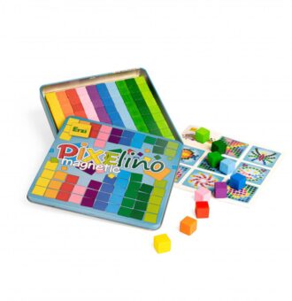 Pixelino - Joc educativ de asociere sortare si creativitate - cuburi lemn magnetic - Erzi Germania