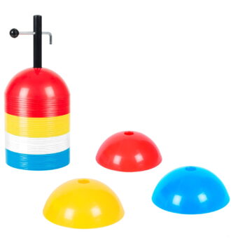 Conuri marcaj rotunde - cupole - Set 40 conuri in 4 culori - Inclusiv stativ vertical