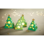 Brad cu luminite - Set bricolaj pentru copii - Bricolaj carton - 4 braduti