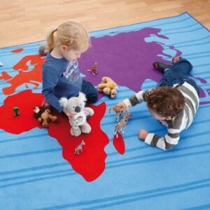 Covor joc mare - Continente - 2 x 3 metri - Covor educativ