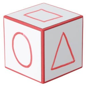 Zaruri inscriptibile - Set de 4 zaruri - Latura 8 cm - Inclusiv burete pt sters