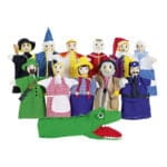 Set complet 11 marionete de mana - cap din lemn - 30 cm