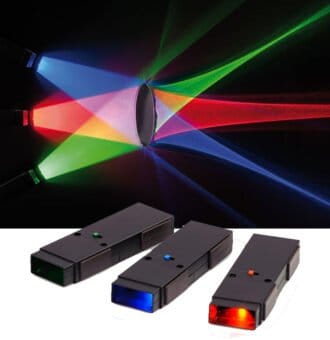 Set cu 3 proiectoare LED speciale - RGB Rosu Verde Albastru - Experimente Optica - STEM