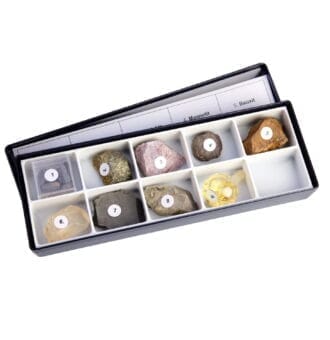 Colectie didactica roci si minerale - Materii prime Smartphone - 9 mostre - Krantz Germania