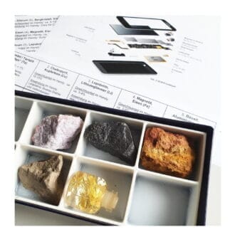 Colectie didactica roci si minerale - Materii prime Smartphone - 9 mostre - Krantz Germania