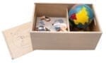 Cutia continentelor - Geografie si fauna - Inclusiv figurine si glob - Compatibil Montessori