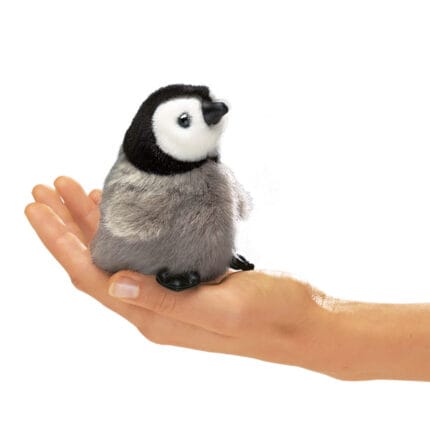 Mini Pui de Pinguin Imperial / Emperor Penguin - Marionetă pentru degete, 10 cm - Original Folkmanis®