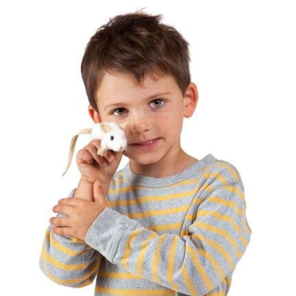 Mini Șoricel Alb - Marionetă pentru degete, 10 cm - Original Folkmanis®