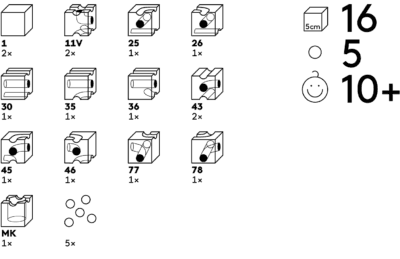 CUBORO® PRO - Extensie - Circuit / Labirint Bile - Lemn masiv - In Romania prin Didactopia by Evertoys