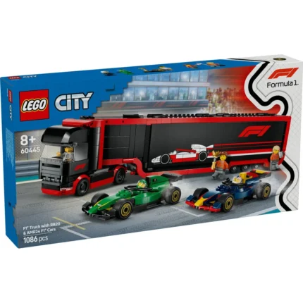 Set LEGO CITY CAMION F1 CU MASINILE F1 RB20 SI AMR24 60445 - prin Didactopia