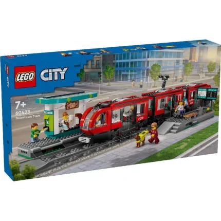 Set LEGO CITY TRAINS STATIE SI TRAMVAI IN CENTRUL ORASULUI 60423 - prin Didactopia