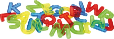 Litere transparente - translucide - Exercitii scriere - Set cu 26 litere majuscule - Accesorii Masa Luminoasa