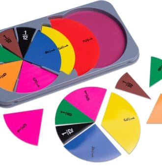 Discuri XL pentru invatarea fractiilor - 20 cm diametru - Set magnetic - 51 componente