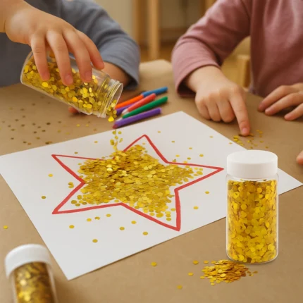 Paiete rotunde bricolaj - Auriu - 6 mm - 200 g - In tub cu capac