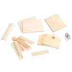 Căsuţă pentru păsări - Hrănitor - Set bricolaj lemn masiv - Asamblare componente pretăiate