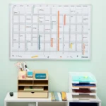 Planificator - Calendar anual magnetic - Panou whiteboard pt clasa 95 x 65 cm - Inclusiv accesorii - Planificare, Organizare