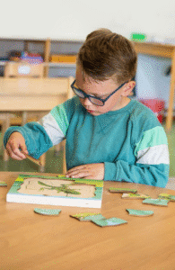 Puzzle educativ multistrat - Broască - Seria În pădure - 4 straturi - Puzzle de creștere - Lemn